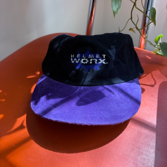 Vintage HELMET  WORKX purple black dad hat trucker style hat - Picture 7 of 7
